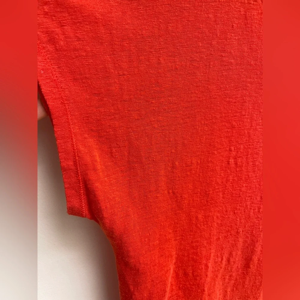 Eileen Fisher 100% Linen Red Boxy Short Sleeve Top - Picture 6 of 9